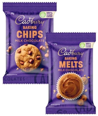 Coles Cadbury baking chocolate chips, melts or blocks 180g-225g offer