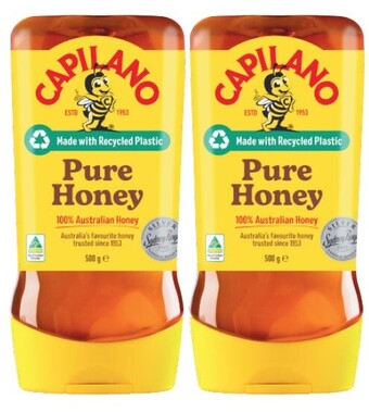 Coles Capilano pure honey upside down squeeze 500g offer