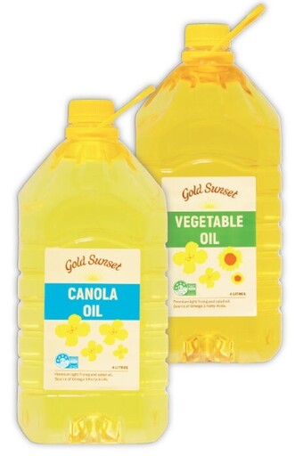 Coles Gold sunset canola or vegetable oil 4 litre offer