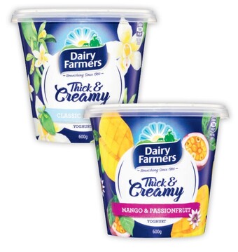 Coles Dairy farmers thick & creamy yoghurt 600g offer