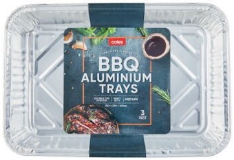Coles bbq aluminium medium trays 3 pack