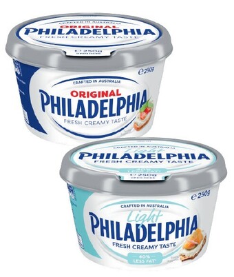 Coles Philadelphia cream cheese tub 250g offer