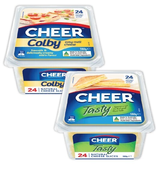 Cheer cheese slices 500g offer at Coles