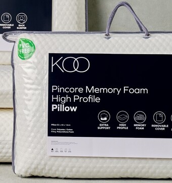 Spotlight Koo air flow memory foam high profile pillow offer
