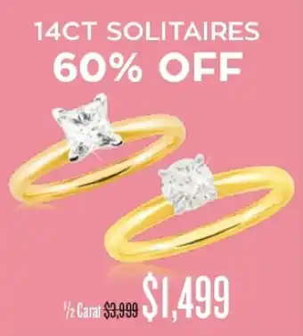 Shiels Ring 14ct Solitaires 1/2 Carat offer