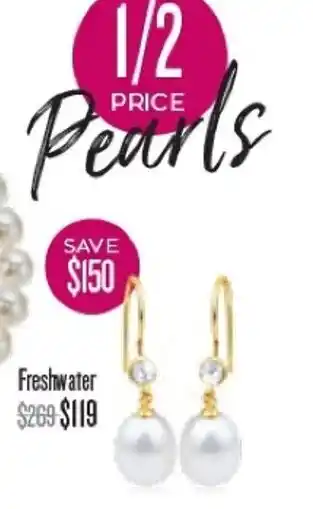 Shiels Pearl Earrings Freshwater offer