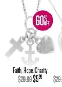 Shiels Faith, Hope, Charity Pendant offer
