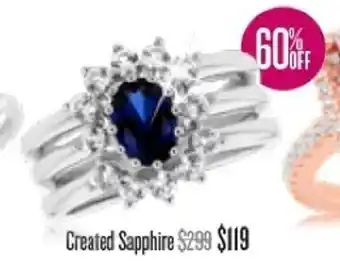 Shiels Created Sapphire Silver Ring offer