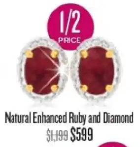 Shiels Natural Ruby and Diamond Earrings offer