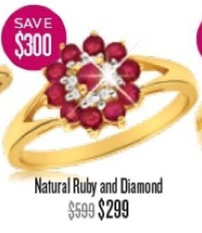 Shiels Natural Ruby and Diamond Ring offer
