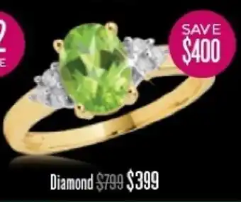Shiels Peridot Diamond Ring offer