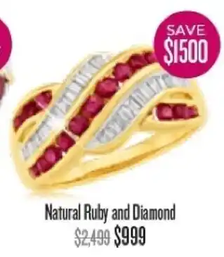 Shiels Natural Ruby and Diamond Ring offer