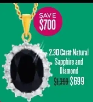 Shiels 2.30 Carat Natural Sapphire and Diamond Pendant offer