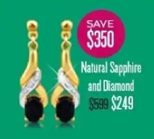 Shiels Natural Sapphire and Diamond Earrings offer