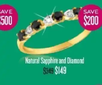 Shiels Natural Sapphire And Diamond Ring offer