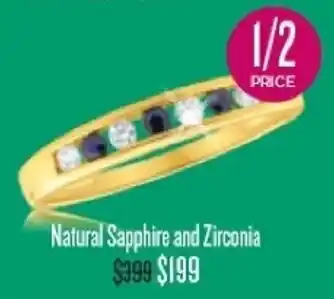 Shiels Natural Sapphire and Zirconia Ring offer