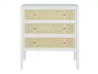 LivingStyles Bayview Bayur Wood & Rattan 3 Drawer Tallboy offer