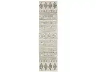LivingStyles Mirage Adani Modern Tribal Runner Rug, 80x300cm, Grey offer
