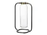 LivingStyles Trejo Iron Framed Glass Bud Vase, Single offer