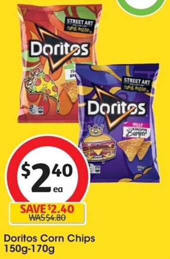 Coles Doritos Corn Chips 150g-170g offer