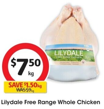 Coles Lilydale Free Range Whole Chicken offer