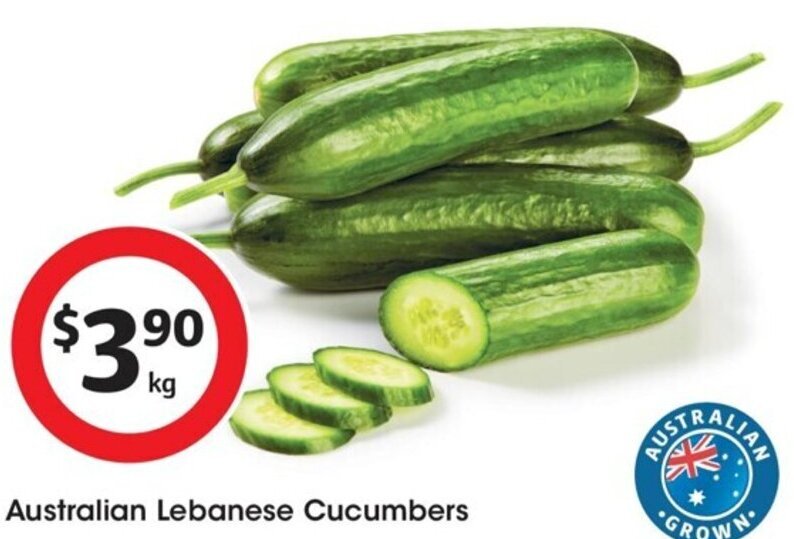 Australian Lebanese Cucumbers offer at Coles
