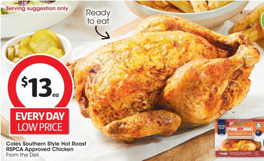 Coles Southern Style Hot Roast RSPCA Approved Chicken From the Deli