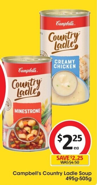 Coles Campbell's Country Ladle Soup 495g-505g offer
