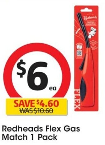 Coles Redheads Flex Gas Match 1 Pack offer