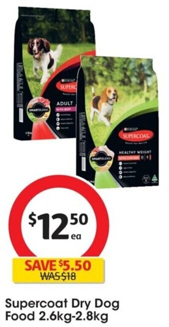 Coles Supercoat Dry Dog Food 2.6kg-2.8kg offer