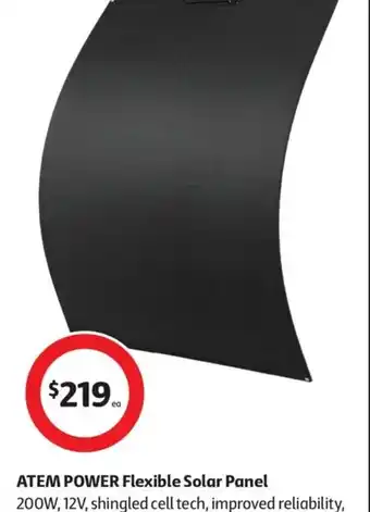 Coles ATEM POWER Flexible Solar Panel 200W, 12V, shingled cell tech, improved reliability, less energy loss, higher output. offer