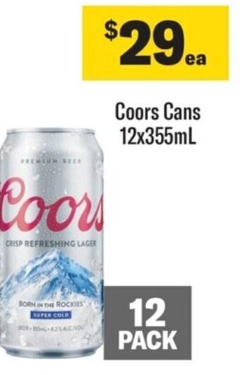 Coors Cans 12x355mL
