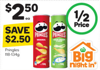 Woolworths Pringles 118-134g offer