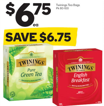 Woolworths Twinings Tea Bags Pk 80-100 offer