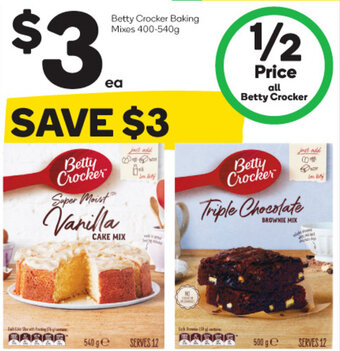 Betty Crocker Baking Mixes 400-540g