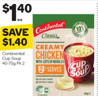 Woolworths Continental Cup Soup 40-75g Pk 2 offer