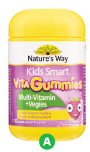 Woolworths Nature's Way Kids Smart Vita Gummies Multivitamin Pk 120 offer