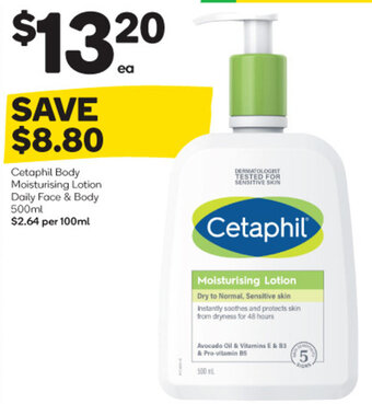Woolworths Cetaphil Body Moisturising Lotion Daily Face & Body 500ml offer