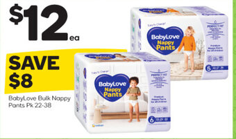 Woolworths BabyLove Bulk Nappy Pants Pk 22-38 offer