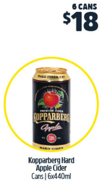 Woolworths Kopparberg Hard Apple Cider Cans | 6x440ml offer