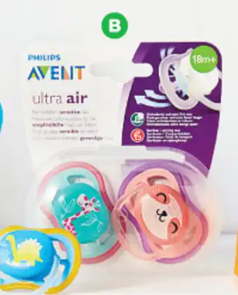 Woolworths Avent Ultra Air Soother 18m+ Pk 2 offer
