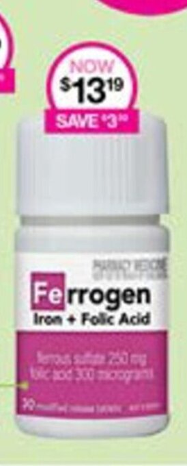 Priceline Ferrogen Iron + Folic Acid offer