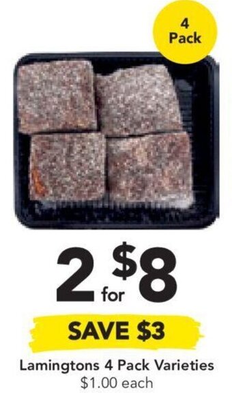 Drakes Lamingtons 4 Pack Varieties $1.00 each offer