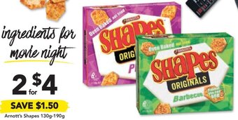 Drakes Arnott's Shapes 130g-190g offer