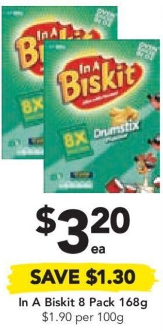 Drakes In A Biskit 8 Pack 168g $1.90 per 100g offer