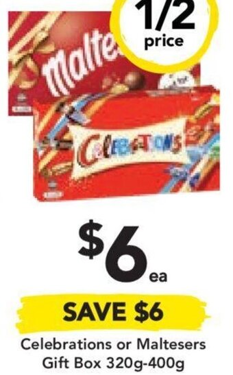 Drakes Celebrations or Maltesers Gift Box 320g-400g offer