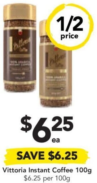 Drakes Vittoria Instant Coffee 100g $6.25 per 100g offer