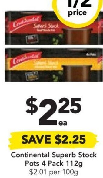 Drakes Continental Superb Stock Pots 4 Pack 112g $2.01 per 100g offer