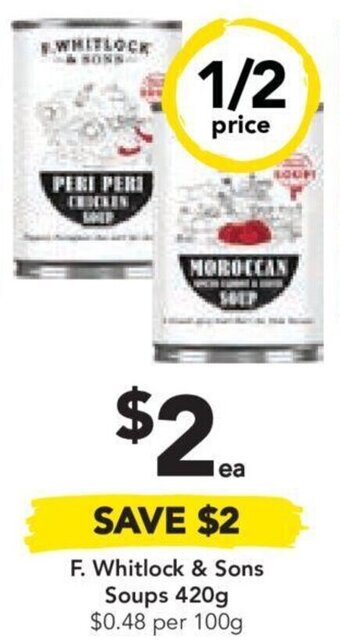 Drakes F. Whitlock & Sons Soups 420g $0.48 per 100g offer