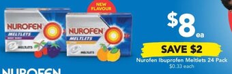 Drakes Nurofen Ibuprofen Meltlets 24 Pack $0.33 each offer